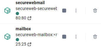 **The mailbox is mapped to port 25.**