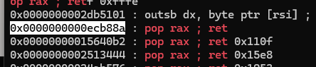 Find ROPgadget in node v23.10.0 ⇒ ex) pop rax ; ret