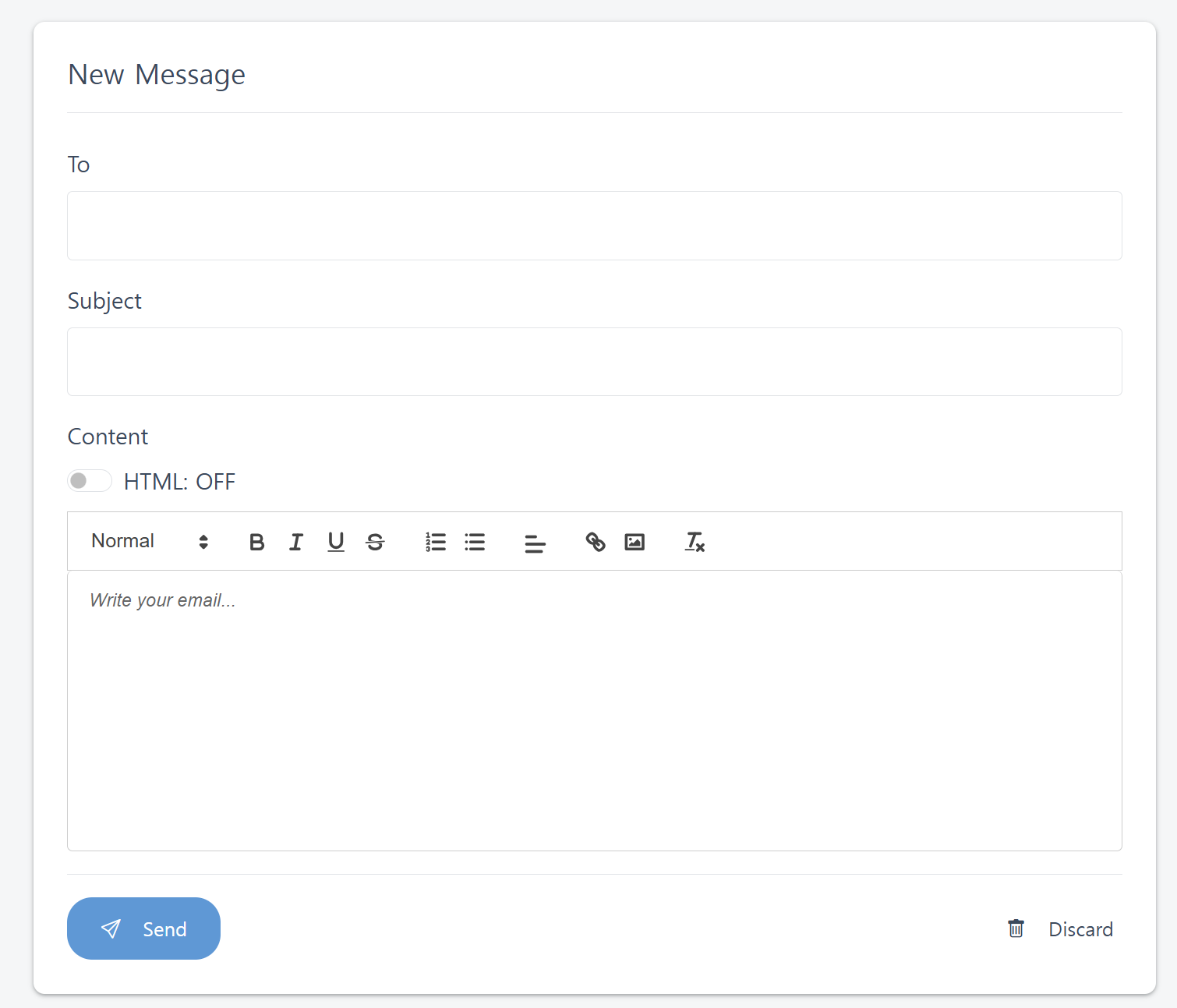 **Mail composition page**